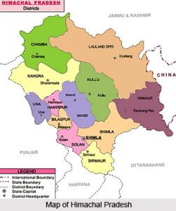 Divisions and district's of Himachal Pradesh